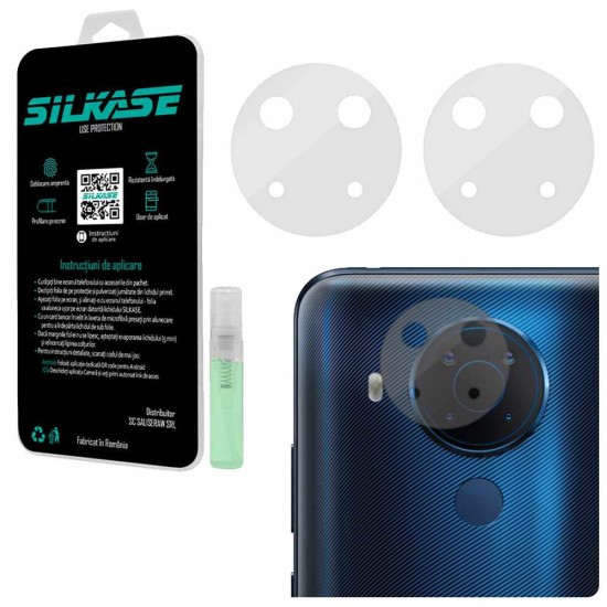 Set folii SILKASE pentru Nokia 5.4 NFC, 3 buc, protectie camera silicon, regenerabile, antibacteriene (C10, C0102) by www.silkase.ro