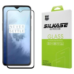 Folie sticla compatibila cu OnePlus 7T, SILKASE, Full Glue, Full Cover, tempered glass 9H, negru