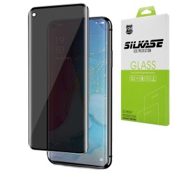 Folie sticla privacy UV SILKASE pentru Oppo Reno 5 Pro, FullGlue, FullCover, tempered glass 9H,negru