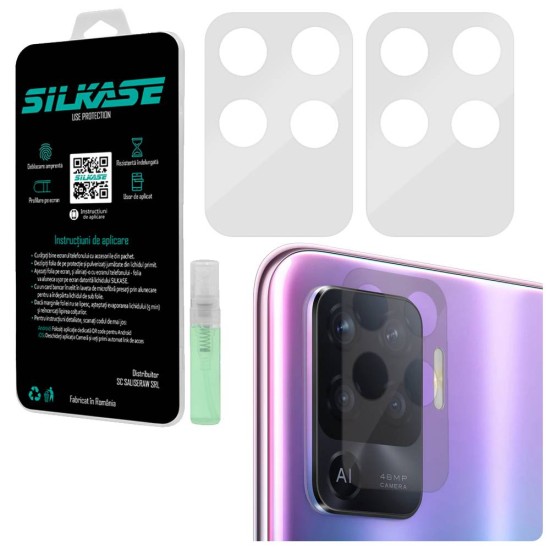 Set folii SILKASE pentru Oppo Reno 5 Lite, 3 buc, protectie camera silicon, regenerabile, antibacteriene (Reno5 Lite, C0130) by www.silkase.ro