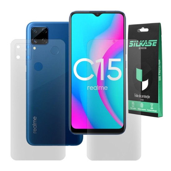Set 2 folii mate SILKASE pentru Realme C15, protectie telefon, silicon regenerabil (C15, F2753) by www.silkase.ro