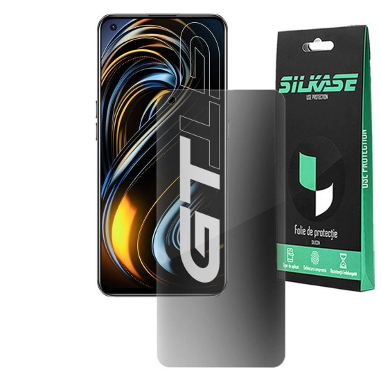 Folie silicon privacy SILKASE pentru Realme GT, FullGlue, FullCover, 10H, negru (SILKASE, Folie Silicon Privacy) by www.silkase.ro Folie silicon privacy SILKASE pentru Realme GT, FullGlue, FullCover, 10H, negru (GT 5G, F3042) by www.silkase.ro