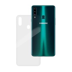 Folie spate silicon pentru Samsung A20s, SILKASE, Gel TPU, antibacterian, regenerabila