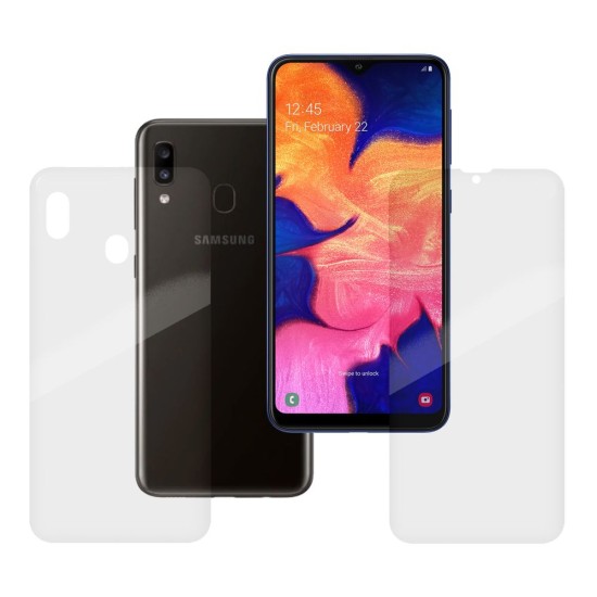 Set folii silicon pentru Samsung A20, SILKASE, Gel TPU, antibacterian, regenerabil (Telefoane Samsung, F0248) by www.silkase.ro