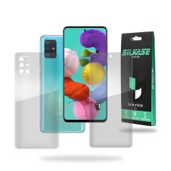 Set folii silicon pentru Samsung Galaxy A51, SILKASE, Gel TPU, antibacterian, regenerabil