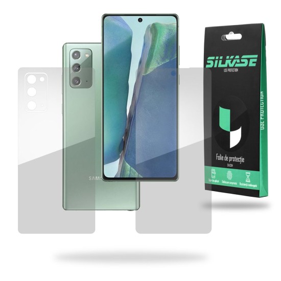 Set folii silicon pentru Samsung Note 20, SILKASE, Gel TPU, antibacterian, regenerabil (Telefoane Samsung, F0398) by www.silkase.ro