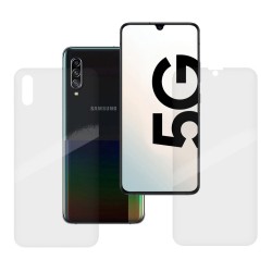 Set folii silicon pentru Samsung A90, SILKASE, Gel TPU, antibacterian, regenerabil