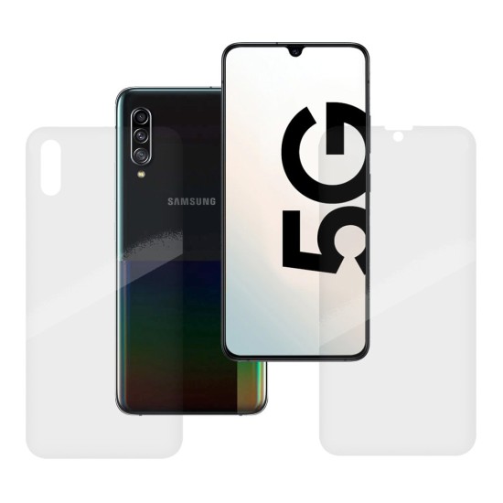 Set folii silicon pentru Samsung A90, SILKASE, Gel TPU, antibacterian, regenerabil (Telefoane Samsung, F0411) by www.silkase.ro