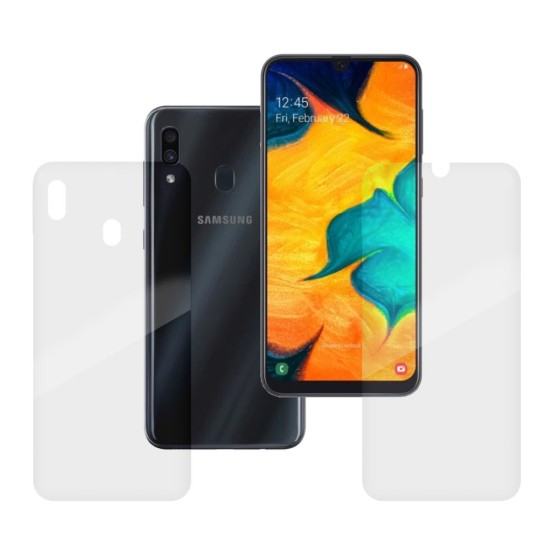Set folii silicon pentru Samsung A30, SILKASE, Gel TPU, antibacterian, regenerabil (Telefoane Samsung, F0428) by www.silkase.ro