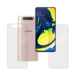 Set folii silicon pentru Samsung A80, SILKASE, Gel TPU, antibacterian, regenerabil