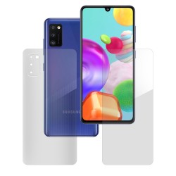 Set folii silicon pentru Samsung A41, SILKASE, Gel TPU, antibacterian, regenerabil