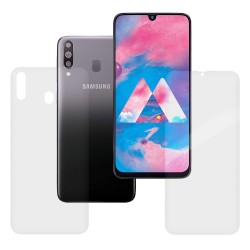 Set folii silicon pentru Samsung A40s, SILKASE, Gel TPU, antibacterian, regenerabil
