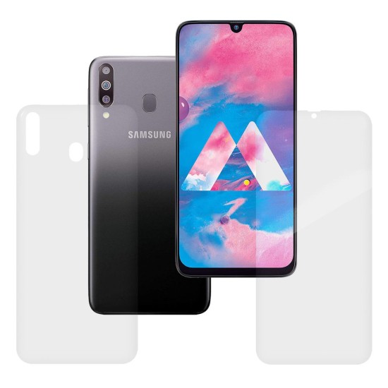 Set folii silicon pentru Samsung A40s, SILKASE, Gel TPU, antibacterian, regenerabil (Telefoane Samsung, F0437) by www.silkase.ro