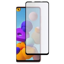 Folie sticla compatibila cu Samsung A21s, SILKASE, FullGlue, FullCover, tempered glass 9H, negru