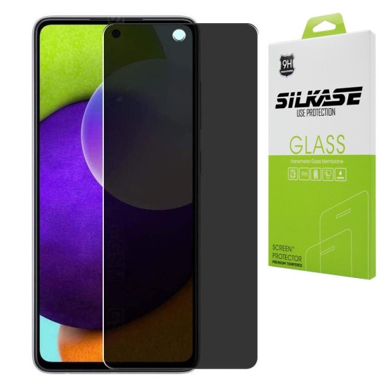 Folie sticla privacy SILKASE pentru Samsung A72, FullGlue, FullCover, tempered glass 9H,negru (Telefoane Samsung, F2893) by www.silkase.ro