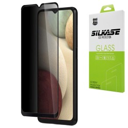 Folie sticla privacy SILKASE pentru Samsung A42, FullGlue, FullCover, tempered glass 9H, negru