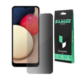 Folie silicon privacy SILKASE pentru Samsung Galaxy A02s, FullGlue, FullCover, 10H, negru