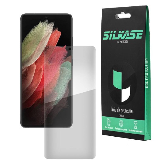 Folie silicon compatibila cu Samsung S21 Ultra, SILKASE, Gel TPU, antibacterian, regenerabila (Telefoane Samsung, F0029) by www.silkase.ro