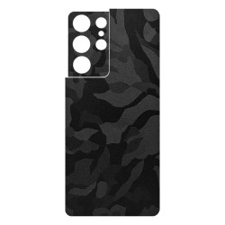 Folie Skin SILKASE pentru Samsung S21 Ultra, camo negru, protectie spate telefon Folie Skin SILKASE pentru Samsung S21 Ultra, camo negru, protectie spate telefon