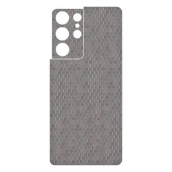 Folie Skin SILKASE pentru Samsung S21 Ultra, gri hex, protectie spate telefon