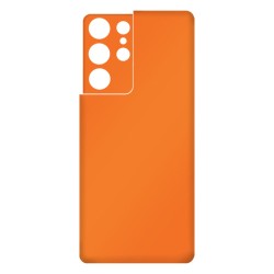 Folie Skin SILKASE pentru Samsung S21 Ultra, portocaliu mat, protectie spate telefon