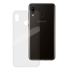 Folie spate silicon pentru Samsung A20, SILKASE, Gel TPU, antibacterian, regenerabila