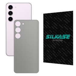 Folie skin SILKASE pentru Samsung Galaxy S23 Plus, gri ice, protectie spate telefon