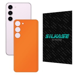 Folie skin SILKASE pentru Samsung Galaxy S23 Plus, portocaliu mat, protectie spate telefon