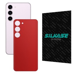 Folie skin SILKASE pentru Samsung Galaxy S23 Plus, rosu, protectie spate telefon