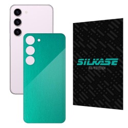 Folie skin SILKASE pentru Samsung Galaxy S23 Plus, turcoaz metalic, protectie spate telefon