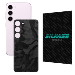 Folie skin SILKASE pentru Samsung Galaxy S23 Plus, camo negru, protectie spate telefon