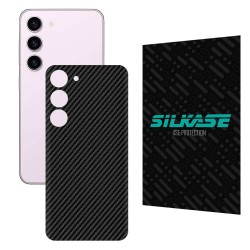 Folie skin SILKASE pentru Samsung Galaxy S23 Plus, carbon, protectie spate telefon