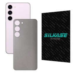 Folie skin SILKASE pentru Samsung Galaxy S23 Plus, gri deschis, protectie spate telefon
