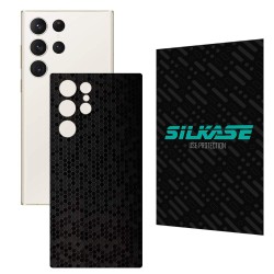 Folie skin SILKASE pentru Samsung Galaxy S23 Ultra, negru hexa, protectie spate telefon