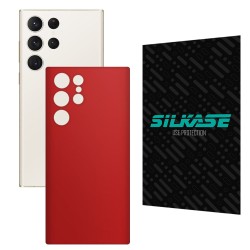 Folie skin SILKASE pentru Samsung Galaxy S23 Ultra, rosu, protectie spate telefon