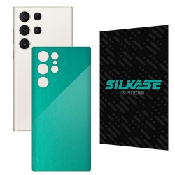 Folie skin SILKASE pentru Samsung Galaxy S23 Ultra, turcoaz metalic, protectie spate telefon