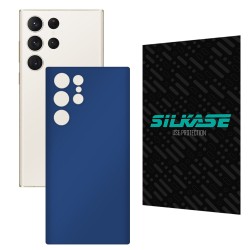 Folie skin SILKASE pentru Samsung Galaxy S23 Ultra, albastru inchis mat, protectie spate telefon