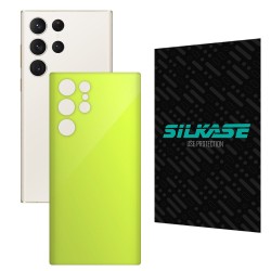 Folie skin SILKASE pentru Samsung Galaxy S23 Ultra, verde neon, protectie spate telefon