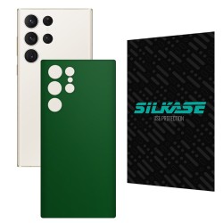 Folie skin SILKASE pentru Samsung Galaxy S23 Ultra, verde inchis mat, protectie spate telefon