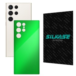 Folie skin SILKASE pentru Samsung Galaxy S23 Ultra, verde aprins, protectie spate telefon