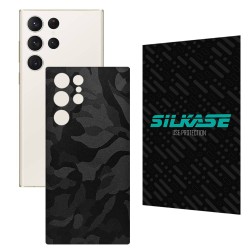 Folie skin SILKASE pentru Samsung Galaxy S23 Ultra, camo negru, protectie spate telefon