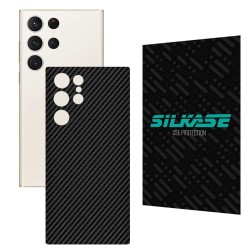 Folie skin SILKASE pentru Samsung Galaxy S23 Ultra, carbon, protectie spate telefon