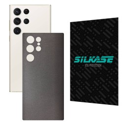 Folie skin SILKASE pentru Samsung Galaxy S23 Ultra, gri brushed, protectie spate telefon