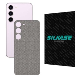 Folie skin SILKASE pentru Samsung Galaxy S23, gri hex, protectie spate telefon