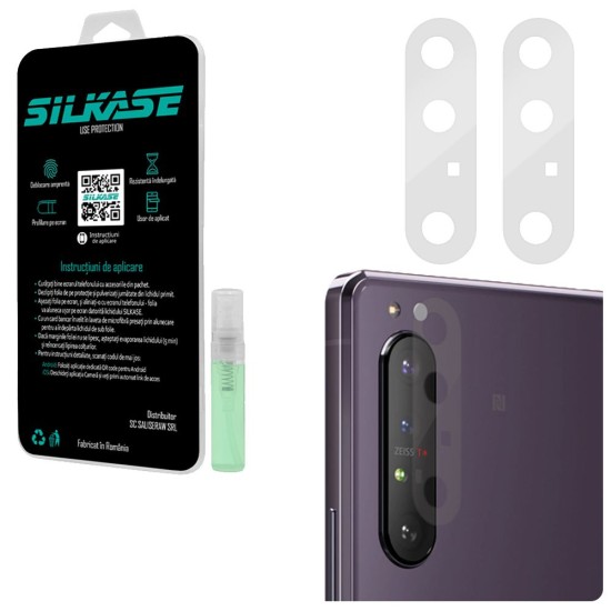 Set folii SILKASE pentru Sony Xperia 1 II, 3 buc, protectie camera silicon, regenerabile, antibacteriene (Xperia 1 II, C0121) by www.silkase.ro