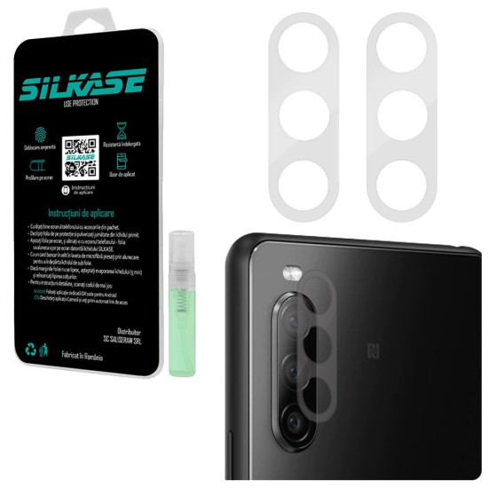 Set folii SILKASE pentru Sony Xperia 10 III, 3 buc, protectie camera silicon, regenerabile, antibacteriene (SILKASE, Xperia 10 III) by www.silkase.ro Set folii SILKASE pentru Sony Xperia 10 III, 3 buc, protectie camera silicon, regenerabile, antibacteriene (Xperia 10 III, C0124) by www.silkase.ro