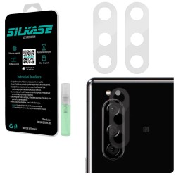 Set folii SILKASE pentru Sony Xperia 5, 3 buc, protectie camera silicon, regenerabile, antibacteriene