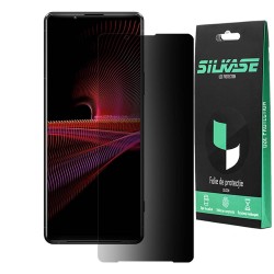Folie silicon privacy SILKASE pentru Sony Xperia 1 II, FullGlue, FullCover, 10H, negru