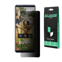 Folie silicon privacy SILKASE pentru Sony Xperia 5 II, FullGlue, FullCover, 10H, negru