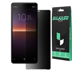 Folie silicon privacy SILKASE pentru Sony Xperia 10 II, FullGlue, FullCover, 10H, negru
